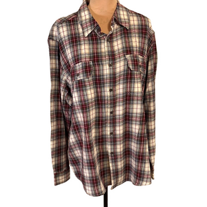 Faded Glory Plaid Shirt - Red, Black, White size XL